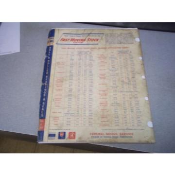 1963-1965 FEDERAL MOGUL SERVICE PARTS CATALOG BEARINGS SEALS ROLLER CAR TRUCK