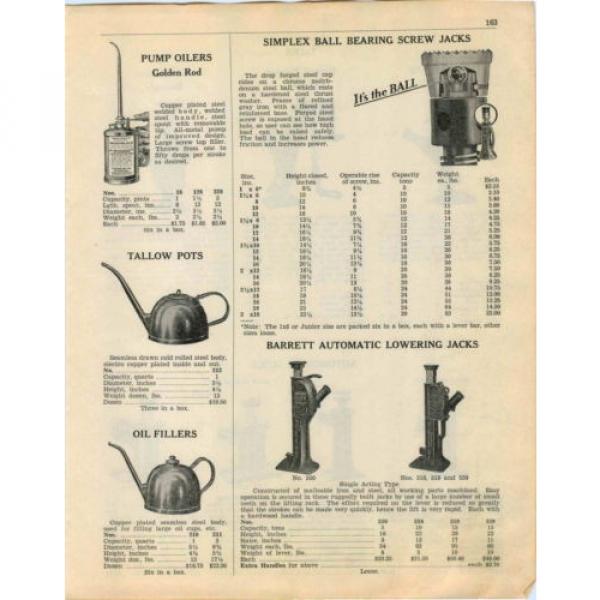 1936 ADVERTISEMENT Barrett&#039;s Auto Car Automobile Jacks Ajax Simplex Ball Bearing #4 image