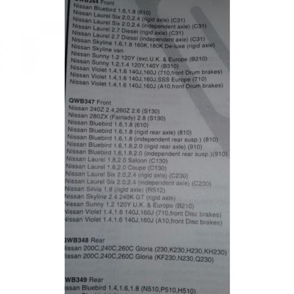 Wheel bearing kit for a Datsun /Nissan  car. QWB  347 #4 image